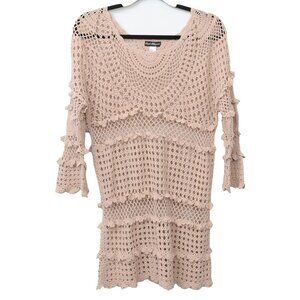 Sweet Magnolia Size MD Crochet Boho Beachy Cover Up Sweater Boho Hippie Festival